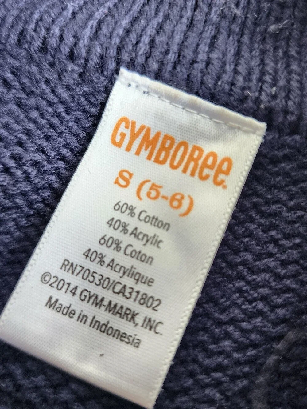 Gymboree navy zip